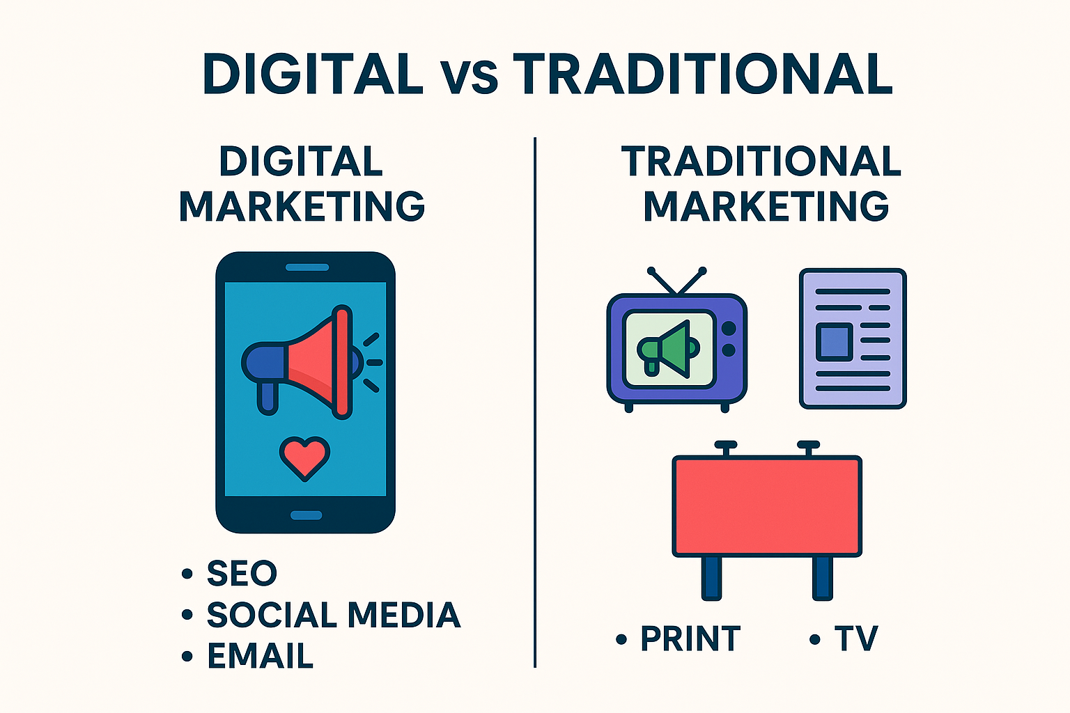 Overview of Traditional vs Digital Marketing
